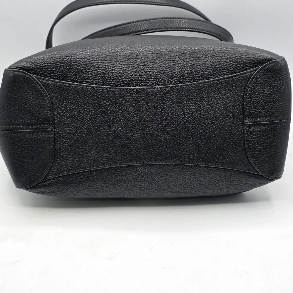 Kate Spade Shoulder Bag Womens Medium Black Leather Triple Compartment Hobo Chic